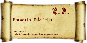 Mandula Márta névjegykártya
